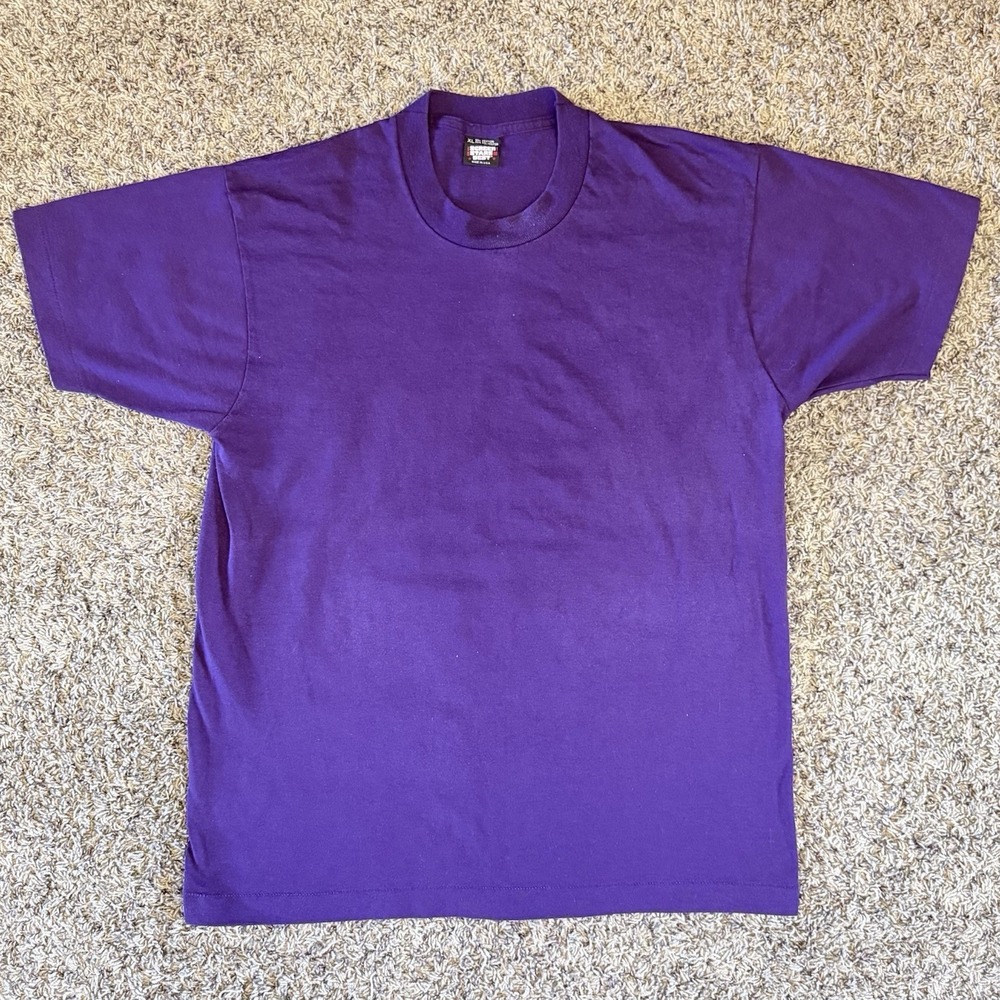 Vintage Screen Stars Best Shirt Mens XL Purple Made In USA Blank Tee